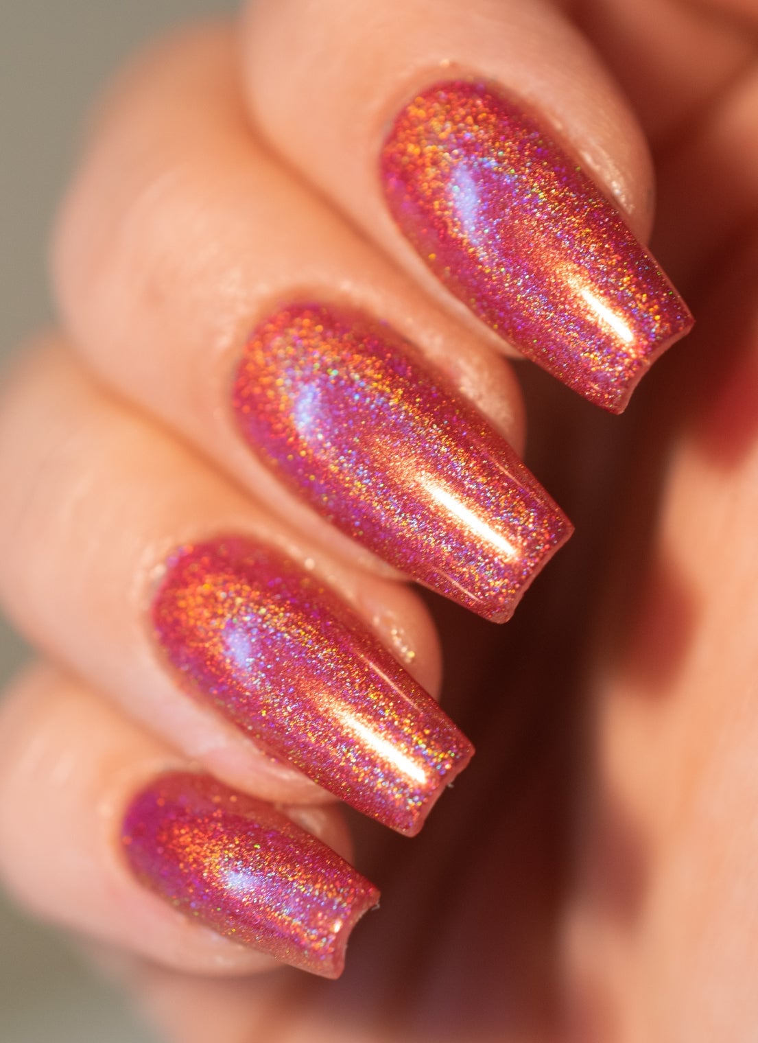 Long Coffin Pink Holographic Glitter Nails Long Coffin Pink Holographic Glitter Nails — Classy Holographic Nails