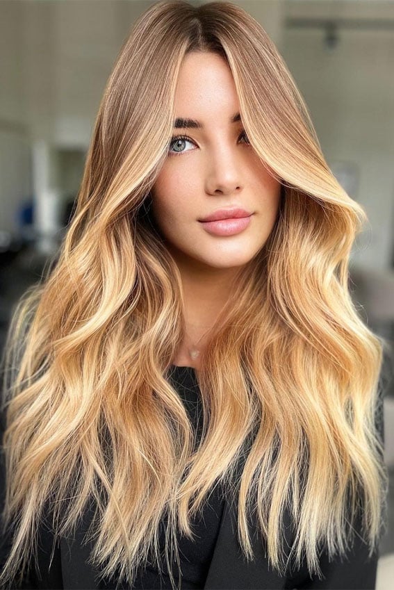 Mid-Back Blonde With Honey Highlights — Classy Honey Blonde Highlights