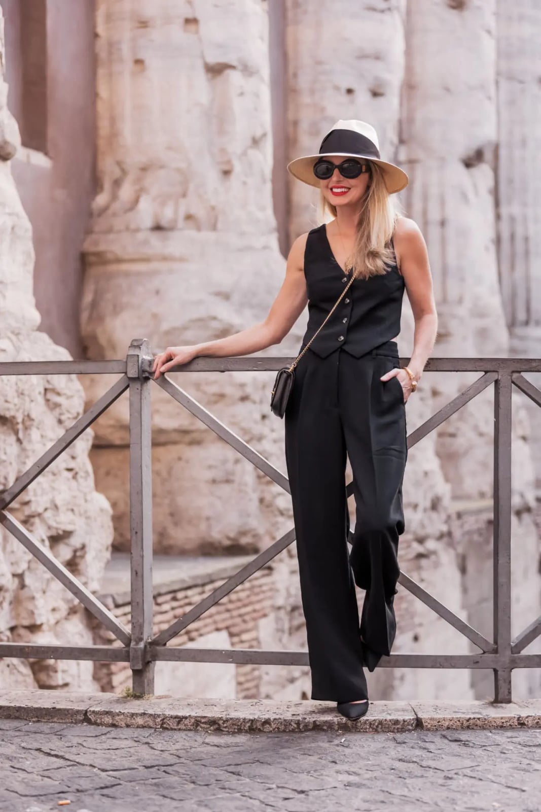 All Black Vest and Satin Trousers Set All Black Vest and Satin Trousers Set — Classy Hot Weather Outfits