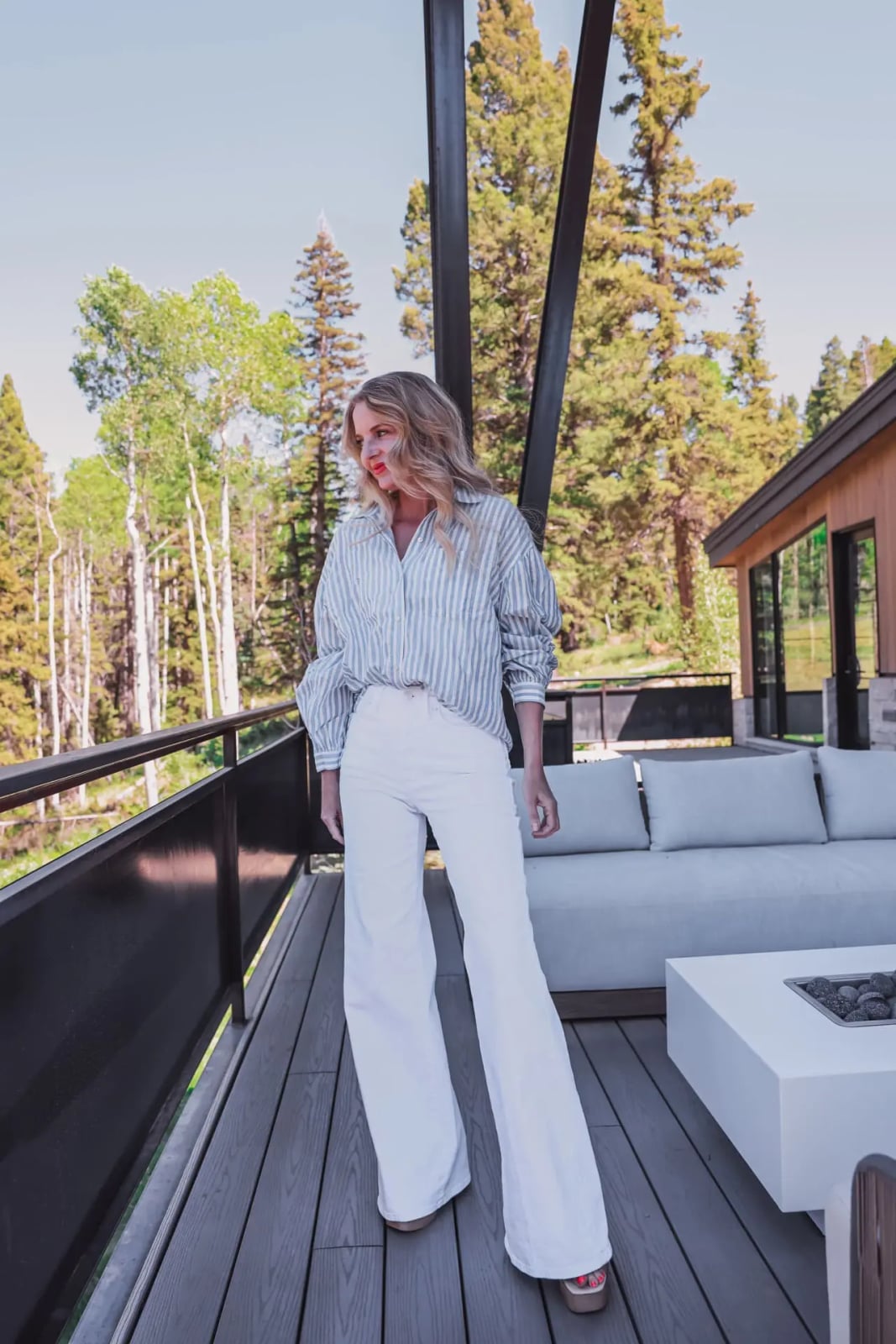 Striped Shirt and White Linen Trousers Striped Shirt and White Linen Trousers — Classy Hot Weather Outfits
