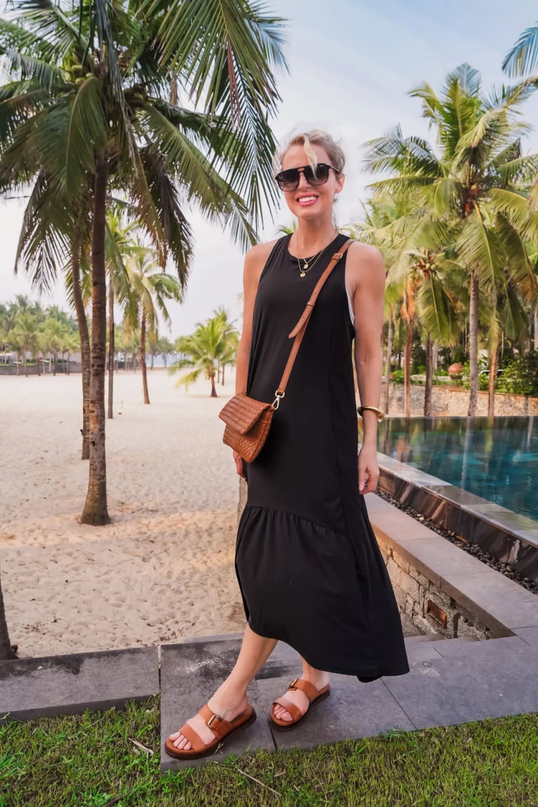 Black Maxi Dress with Tiered Skirt Black Maxi Dress with Tiered Skirt — Classy Hot Weather Outfits