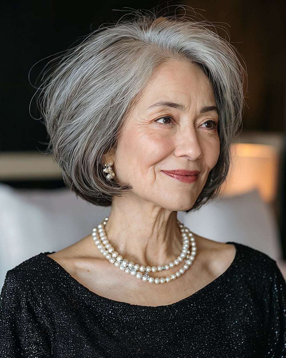 Elegant Gray Inverted Bob Elegant Gray Inverted Bob — Classy Inverted Bob