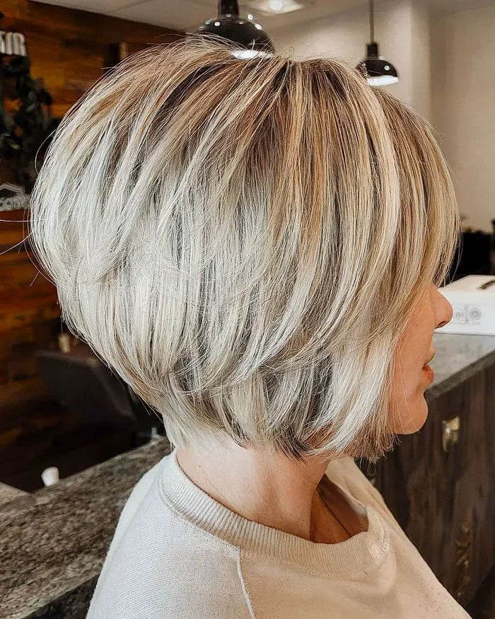 Ash Blonde Inverted Bob With Volume Ash Blonde Inverted Bob With Volume — Classy Inverted Bob