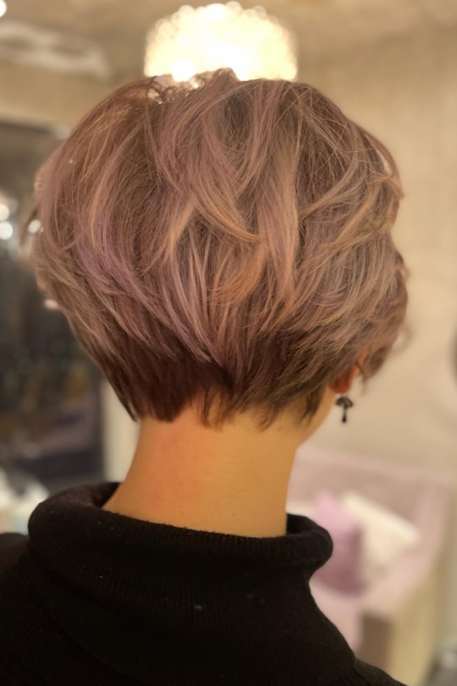 Light Brown Stacked Bob With Pink Tones Light Brown Stacked Bob With Pink Tones — Classy Inverted Bob