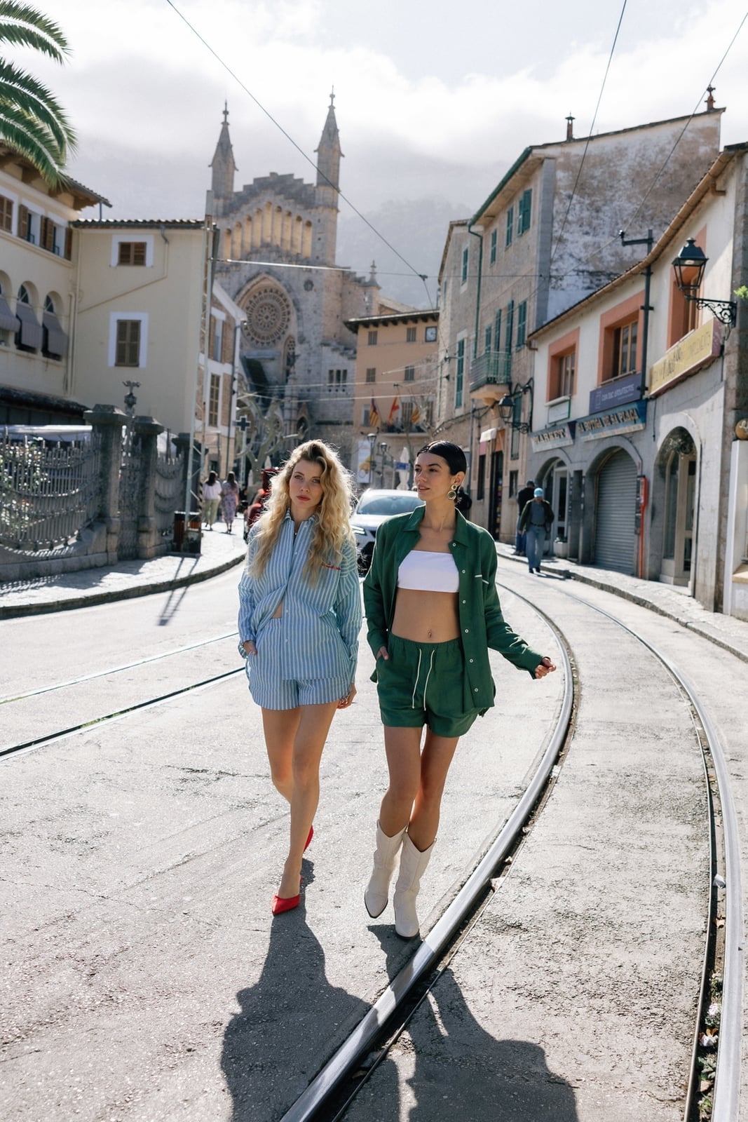Oversized Striped Shirt with Matching Shorts — Classy Italian Style