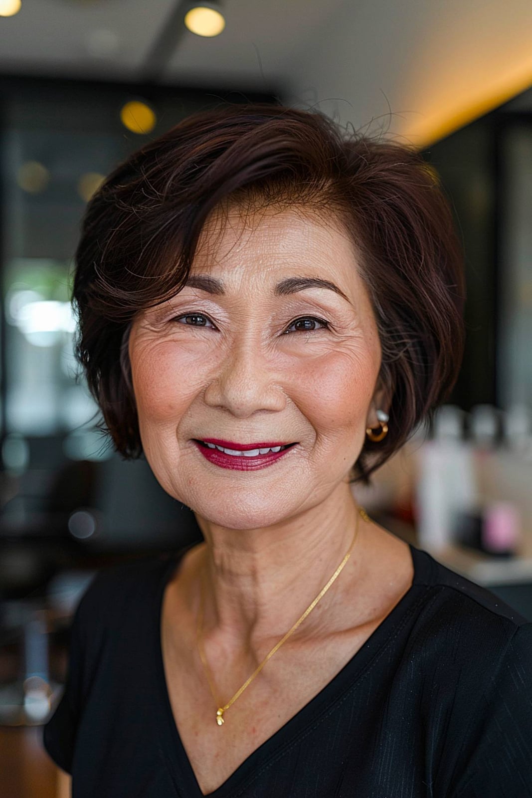 Ear Length Layered Dark Brown Hair Ear Length Layered Dark Brown Hair — Classy Japanese Hairstyles