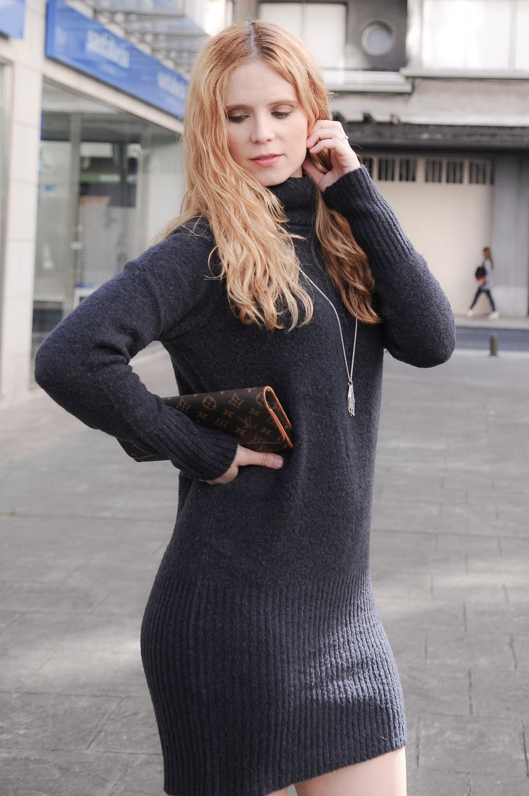 Dark Gray Turtleneck Bodycon Knit Dress Dark Gray Turtleneck Bodycon Knit Dress — Classy Knit Dress