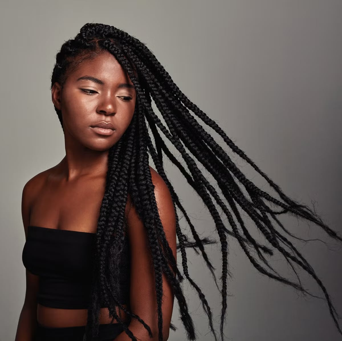 Long Black Knotless Braids Side Flow Long Black Knotless Braids Side Flow — Classy Knotless Hairstyles