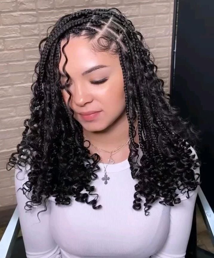 Long Black Knotless Braids With Curly Ends Long Black Knotless Braids With Curly Ends — Classy Knotless Hairstyles
