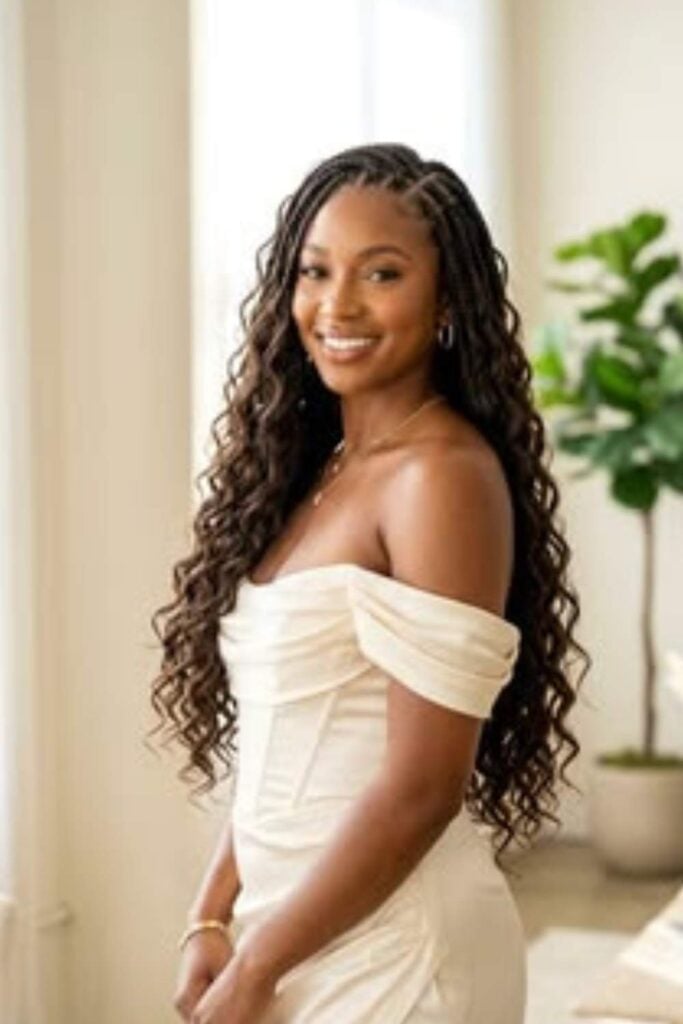 Long Dark Brown Knotless Braids With Curly Ends Long Dark Brown Knotless Braids With Curly Ends — Classy Knotless Hairstyles