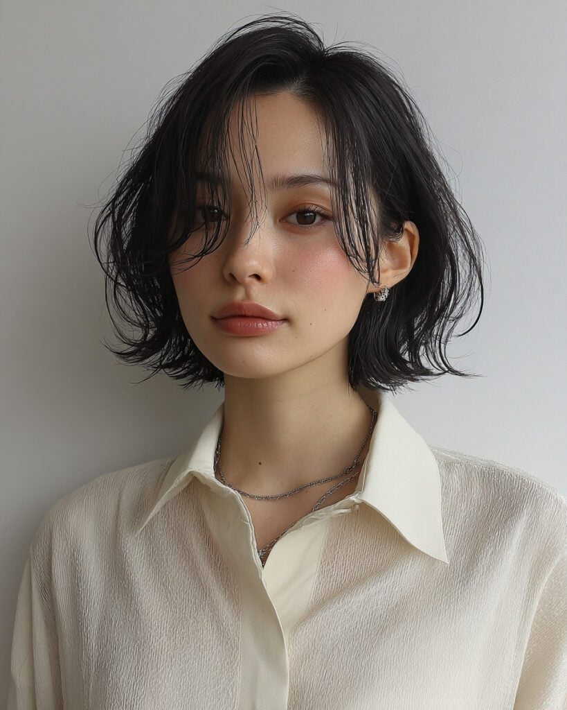 Short Black Bob With Blunt Bangs — Classy Korean Hair