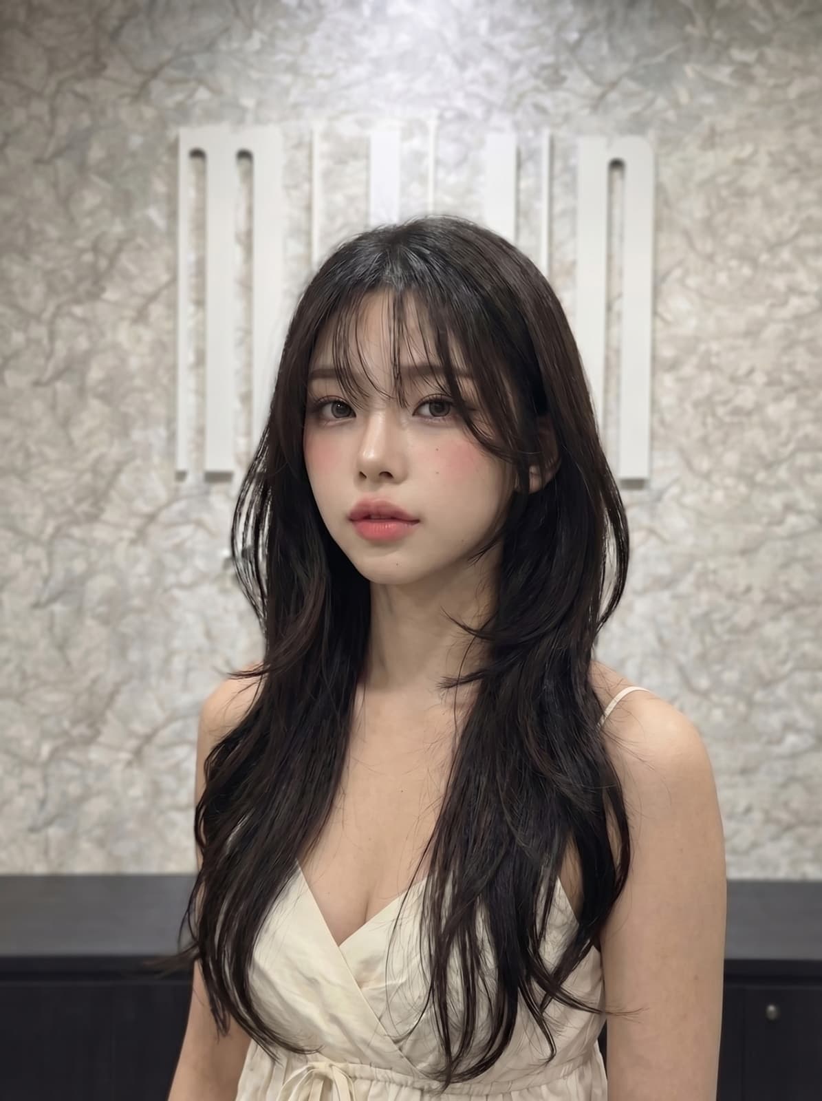 Black Collarbone Layers With Wispy Bangs — Classy Korean Hair