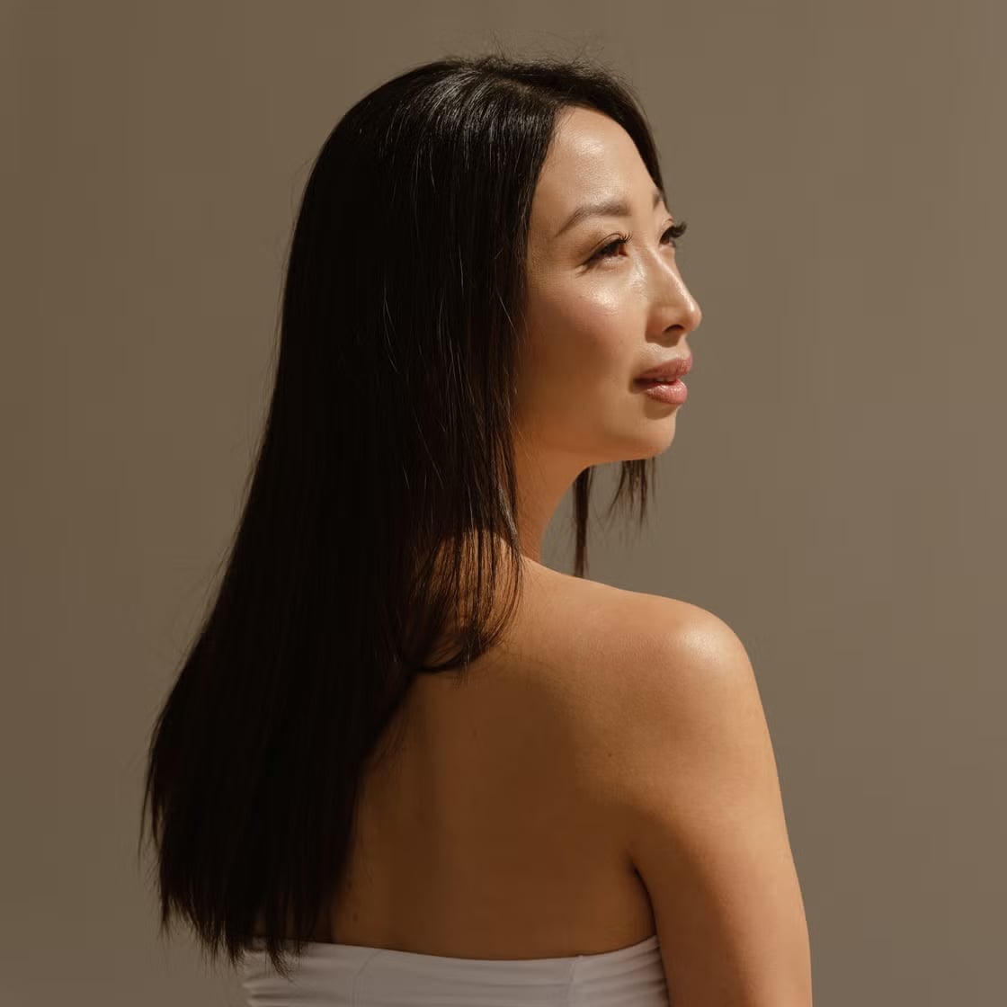 Long Straight Dark Brown Hair With Subtle Layers — Classy Korean Hair