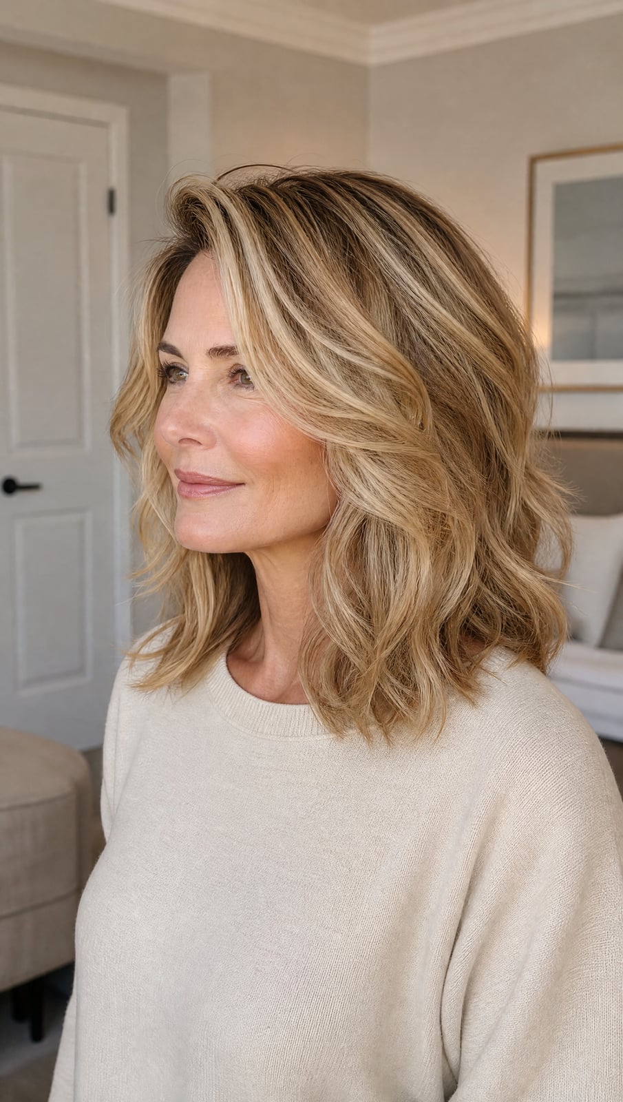 Honey Blonde Layered Lob With Face Framing Honey Blonde Layered Lob With Face Framing — Classy Layered Haircuts for Medium Hair