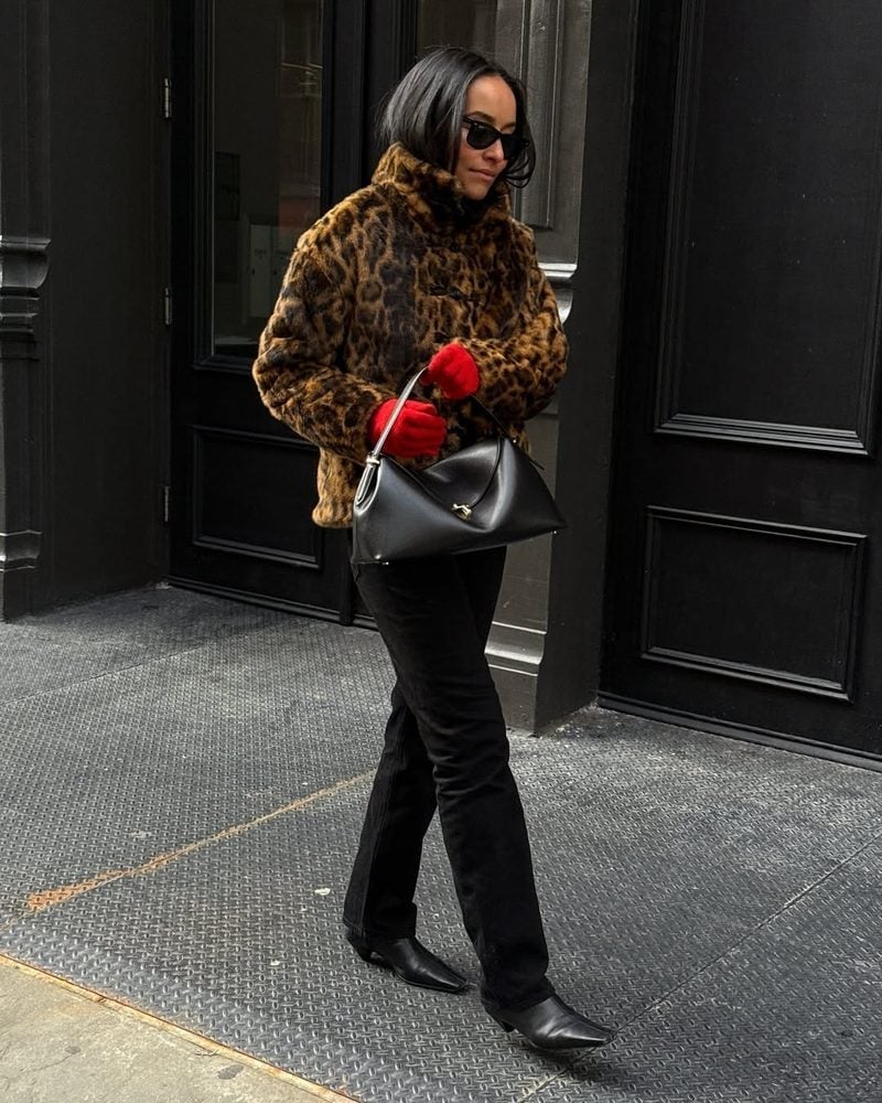 Leopard Print Jacket With Black Trousers And Red, Office-Safe Version Leopard Print Jacket With Black Trousers And Red, Office-Safe Version — Classy Layered Ideas