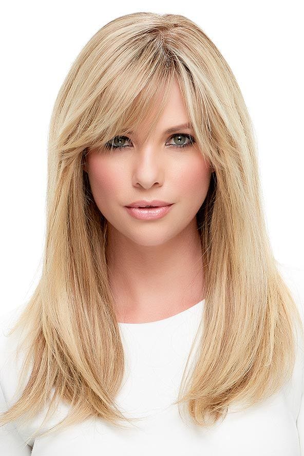 Ash Blonde Mid-Back Layers With Side Swept Bangs Ash Blonde Mid-Back Layers With Side Swept Bangs — Classy Layers Wig