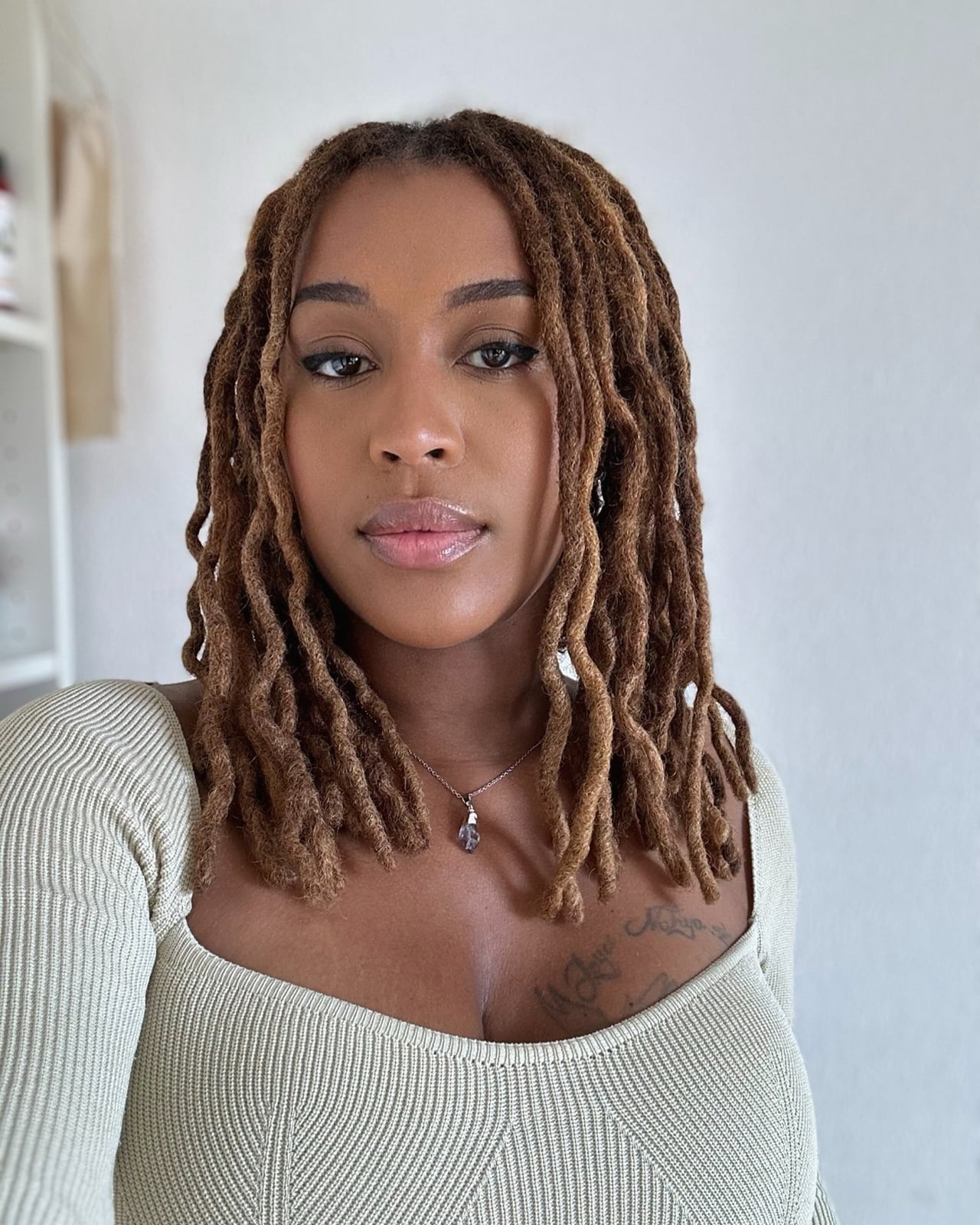 Collarbone Length Medium Brown Locs — Classy Length Locs