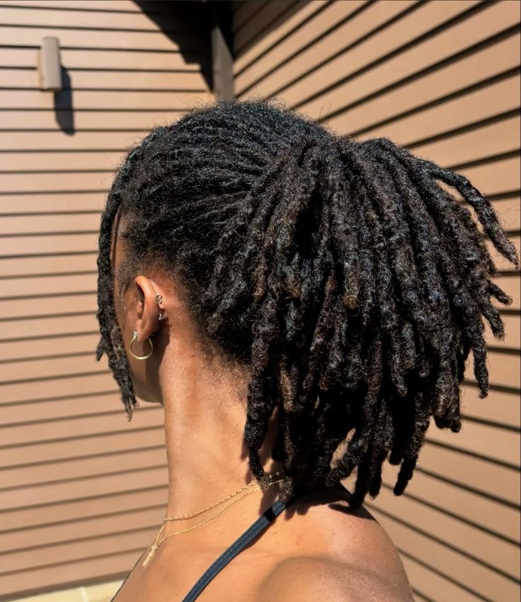 Black Locs Mid-Back Length Elegant Updo — Classy Length Locs