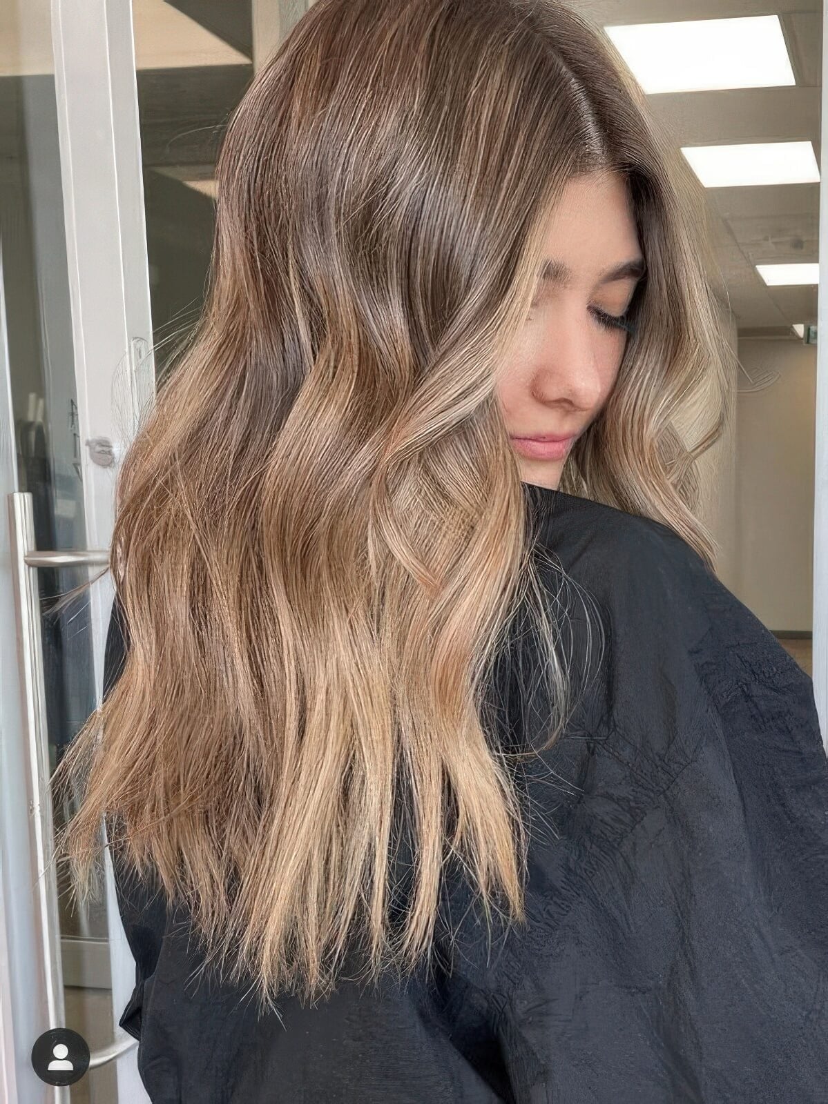 Mid-Back Waves With Dimensional Color Mid-Back Waves With Dimensional Color — Classy Light Brown Hair with Blonde