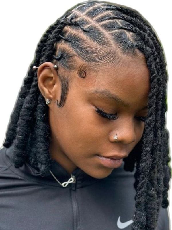 Geometric Braided Updo Geometric Braided Updo — Classy Locs Hair