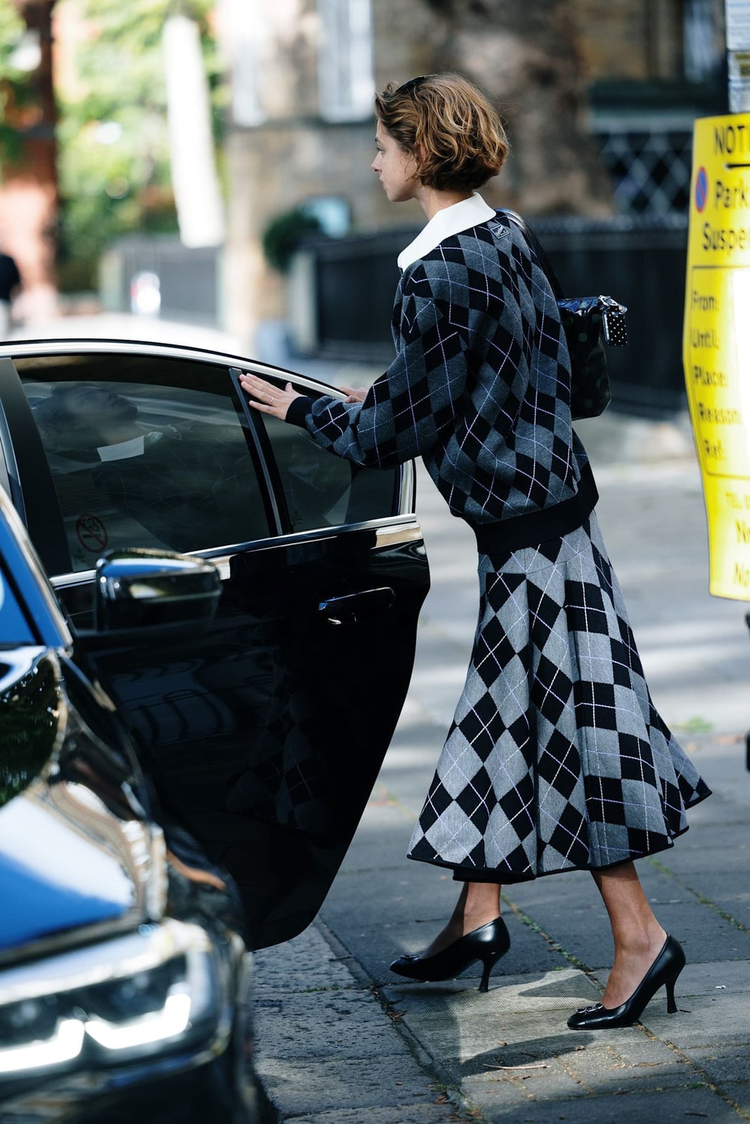 Argyle Sweater And Skirt Set With Collared Shirt, Close-Up Take Argyle Sweater And Skirt Set With Collared Shirt, Close-Up Take — Classy London Outfits