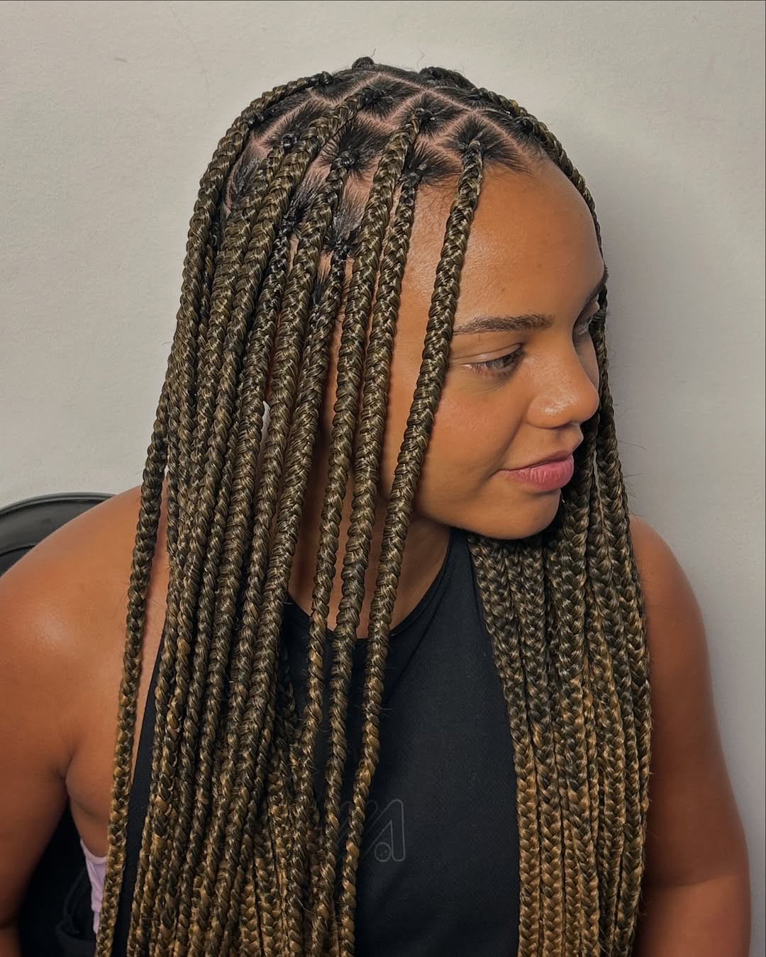 Dark Brown and Blonde Tip Box Braids — Classy Long Braids