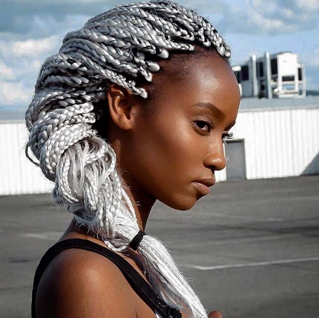 Cornrows with Loose Voluminous Curls, Mid-Back — Classy Long Braids