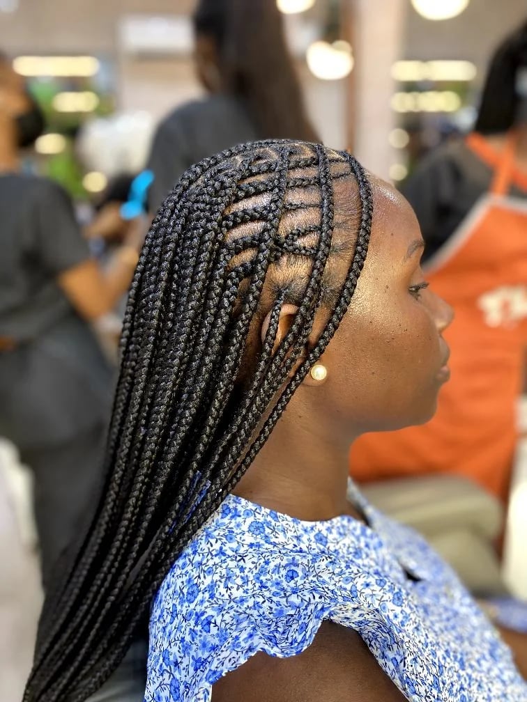 Shoulder Length Black Box Braids — Classy Long Braids