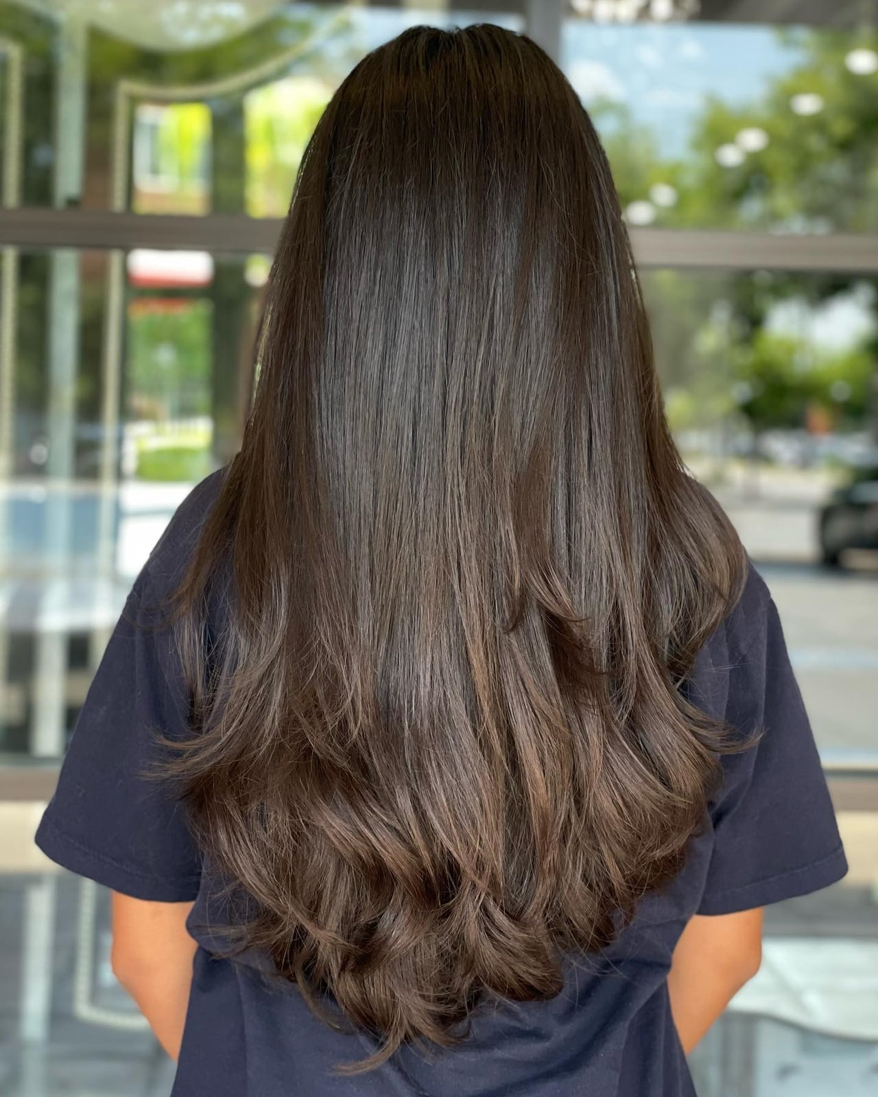 Thick Straight Dark Brown With Layers Thick Straight Dark Brown With Layers — Classy Long Haircuts