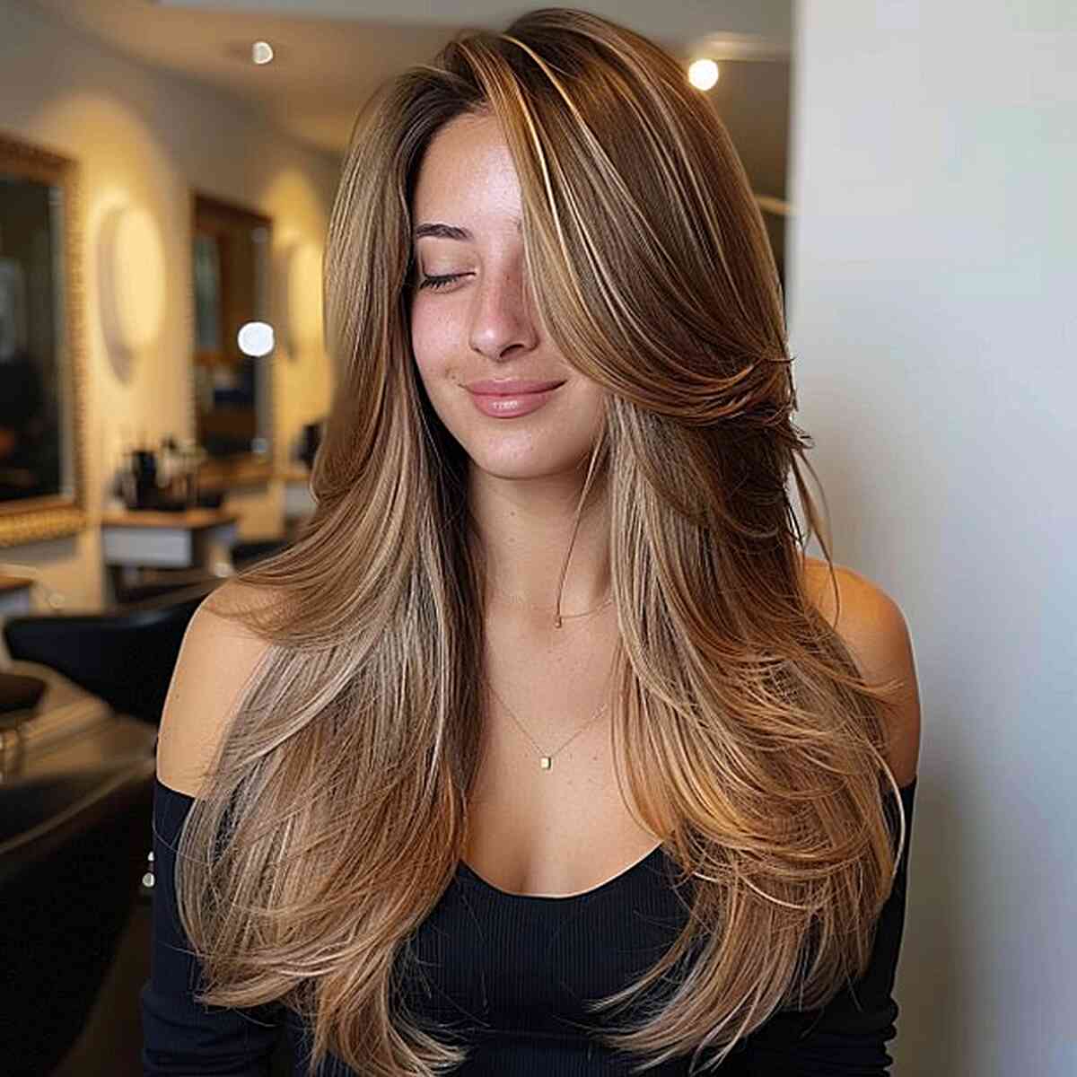 Ash Blonde Mid-Back With Face-Framing Layers, Wavy Ash Blonde Mid-Back With Face-Framing Layers, Wavy — Classy Long Haircuts