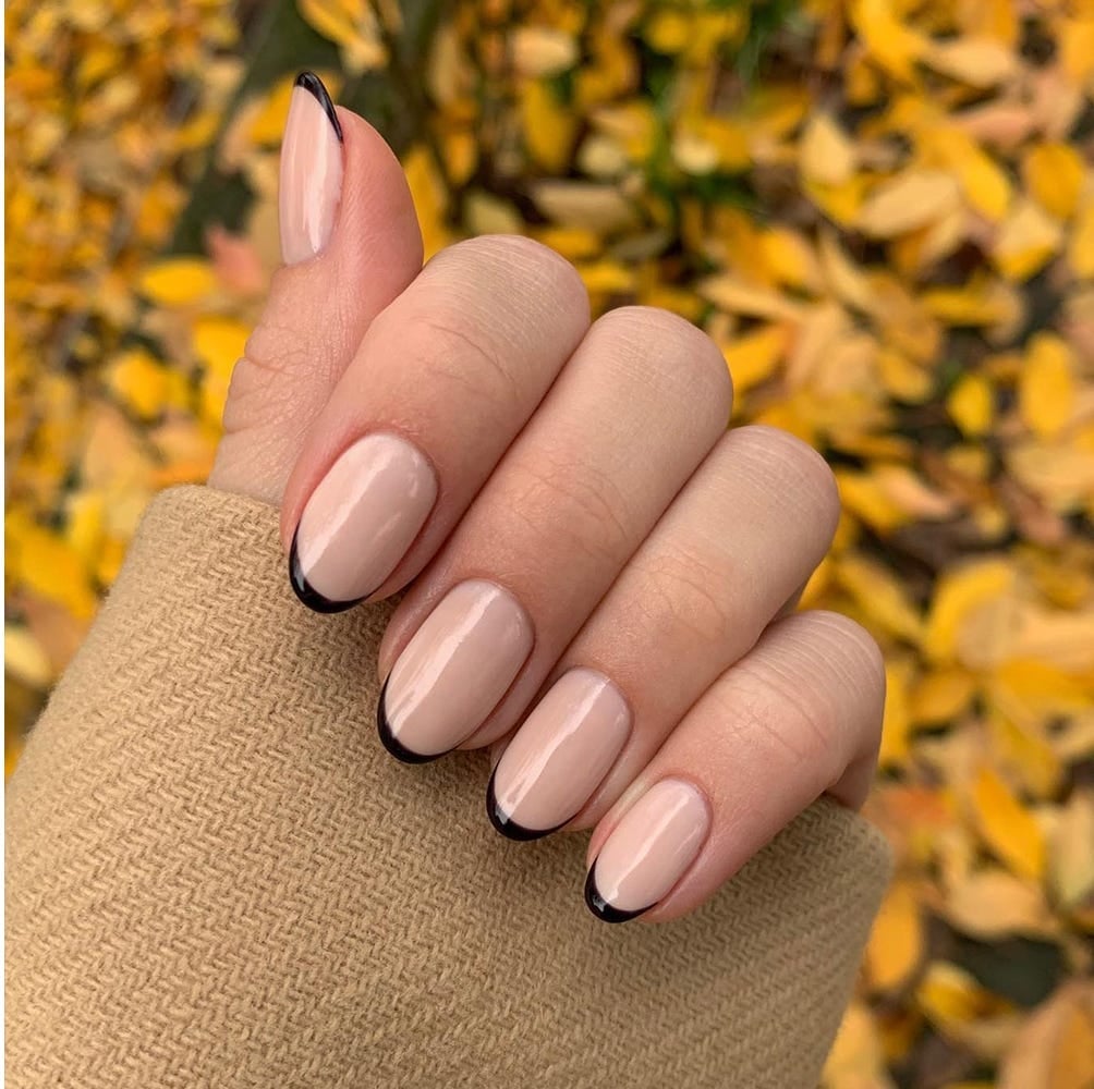 Diagonal French Tip Almond Nails Diagonal French Tip Almond Nails — Classy Looks Nail