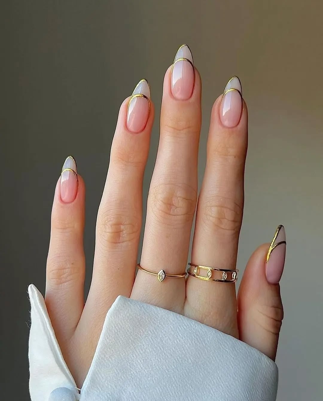 Pale Pink Almond Nails With White Polka Dots Pale Pink Almond Nails With White Polka Dots — Classy Looks Nail