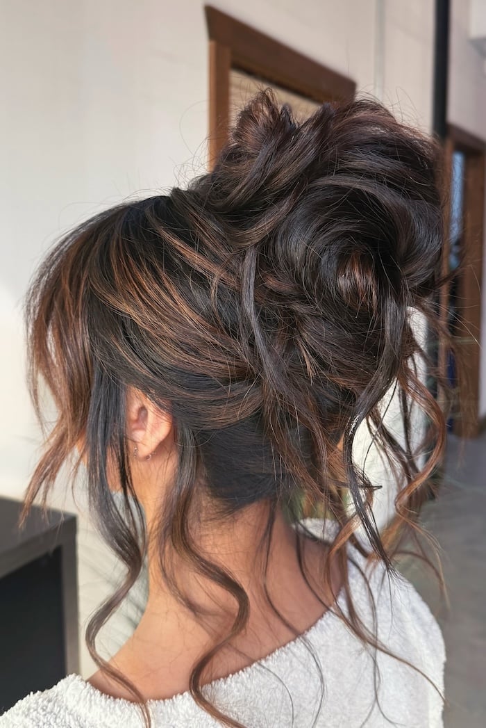 Blonde Braided Updo With Jeweled Accessory Blonde Braided Updo With Jeweled Accessory — Classy Loose Updo