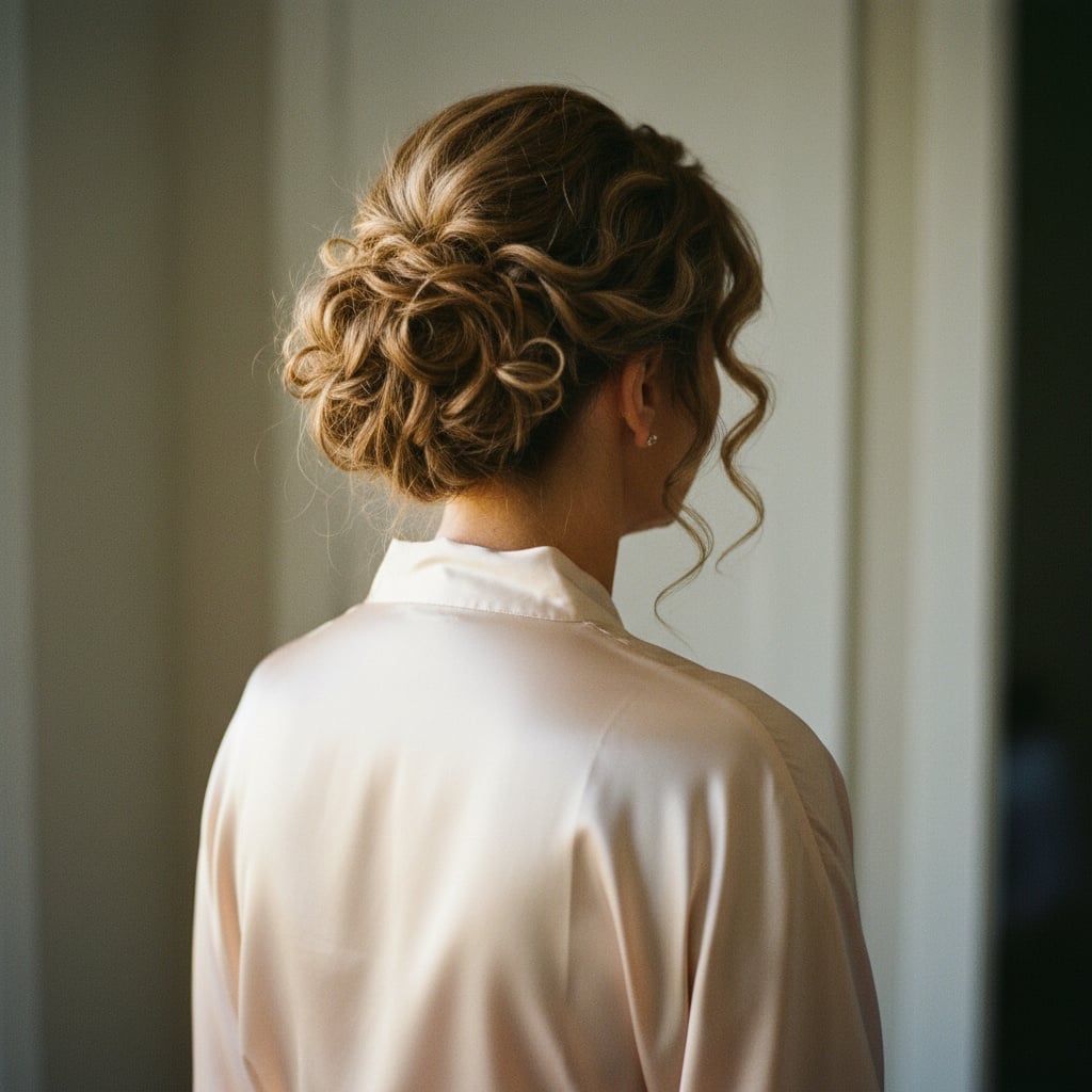 Honey Blonde Curly Loose Updo Honey Blonde Curly Loose Updo — Classy Loose Updo