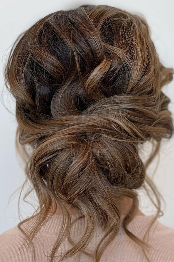 Brown Balayage Braided Loose Updo, Close-Up Take Brown Balayage Braided Loose Updo, Close-Up Take — Classy Loose Updo