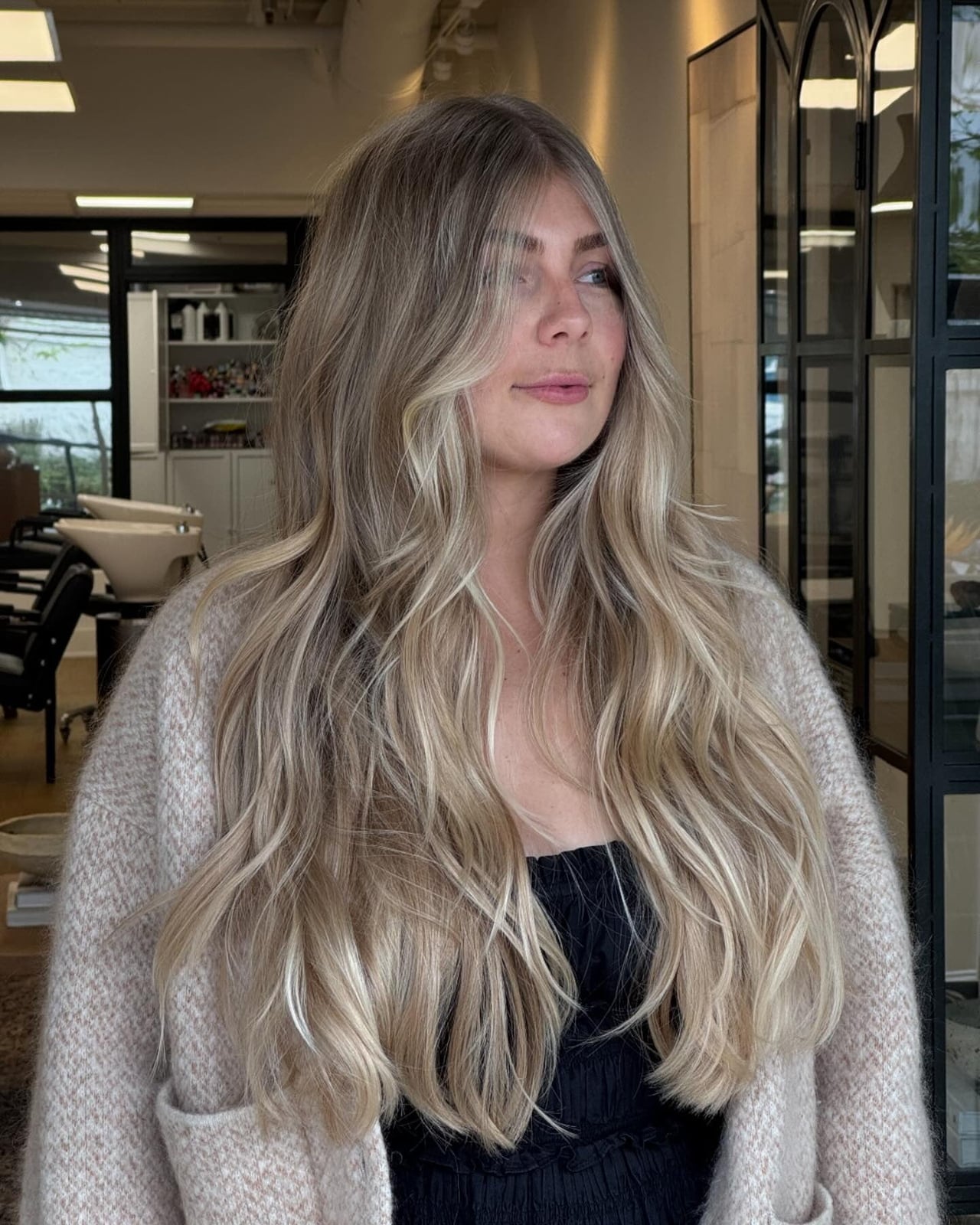 Mid-Back Ash Blonde With Darker Highlights Mid-Back Ash Blonde With Darker Highlights — Classy Lowlights for Blondes