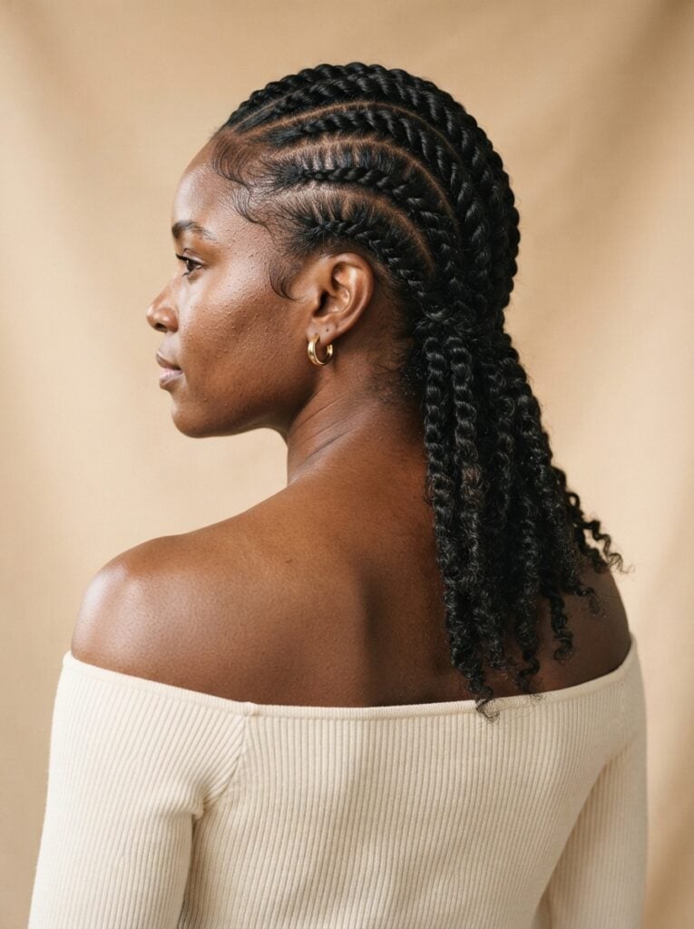 Mid-Back Cornrows Transitioning to Twists Mid-Back Cornrows Transitioning to Twists — Classy Marley Twists Hairstyles