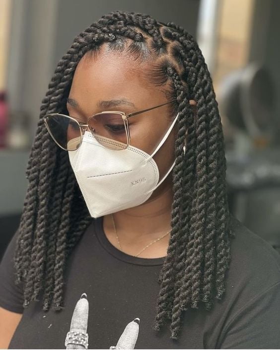 Collarbone Length Twists With Two-Tone Color Collarbone Length Twists With Two-Tone Color — Classy Marley Twists Hairstyles