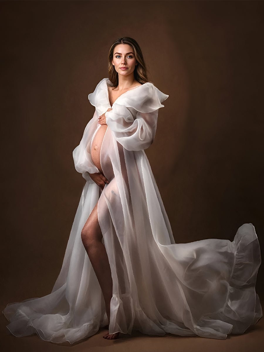 Sleek Black Off-Shoulder Gown Sleek Black Off-Shoulder Gown — Classy Maternity Photoshoot Outfits