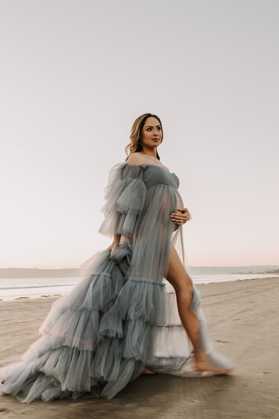 Ethereal Gray Sheer Robe Ethereal Gray Sheer Robe — Classy Maternity Photoshoot Outfits