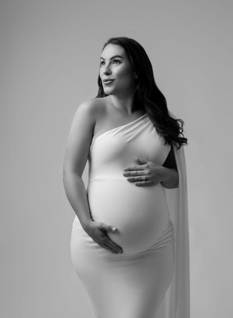 Black Turtleneck Bodycon Dress Black Turtleneck Bodycon Dress — Classy Maternity Photoshoot Outfits