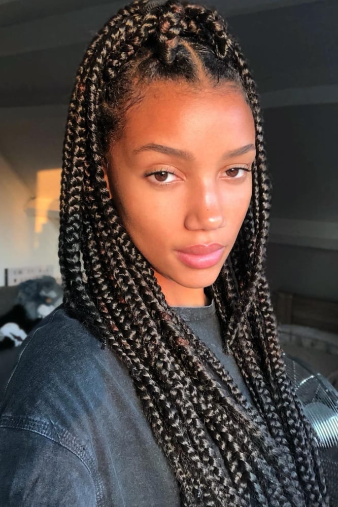 Mid-Back Braids With Beads and Highlights Mid-Back Braids With Beads and Highlights — Classy Medium Braids