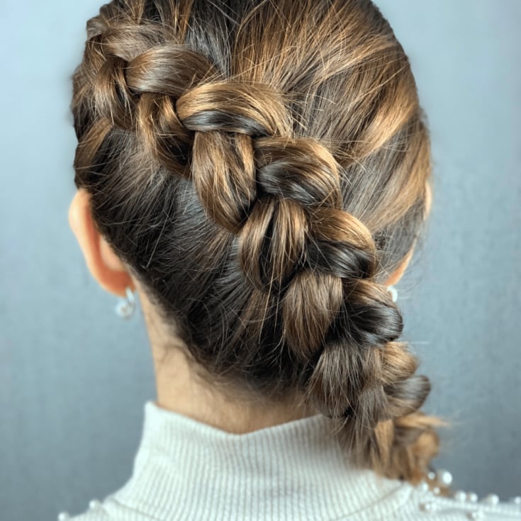 Side Dutch Braid With Blonde Highlights Side Dutch Braid With Blonde Highlights — Classy Medium Braids