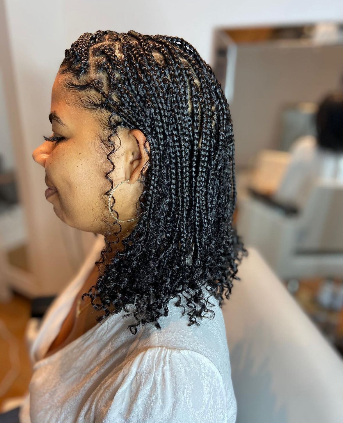 Medium Box Braids With Intricate Parting Medium Box Braids With Intricate Parting — Classy Medium Braids