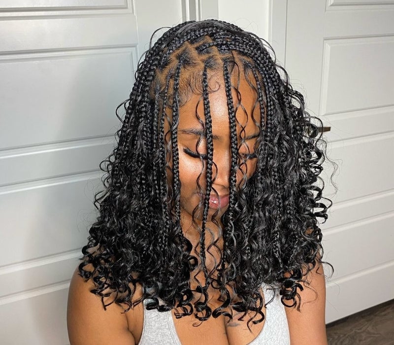 Medium Braids With Curly Bangs Medium Braids With Curly Bangs — Classy Medium Braids