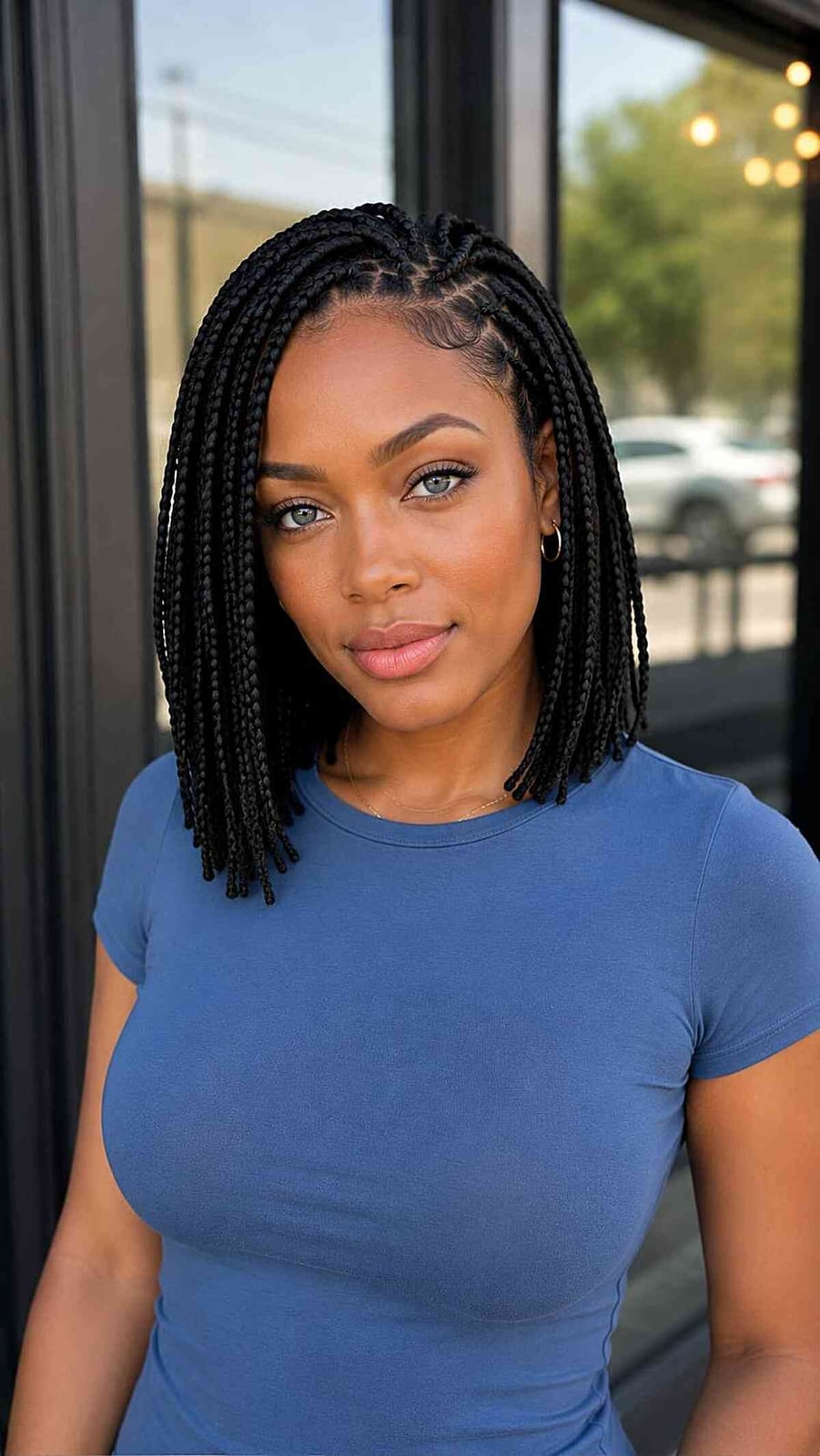 Collarbone Braids With Silver Beads, Close-Up Take Collarbone Braids With Silver Beads, Close-Up Take — Classy Medium Braids