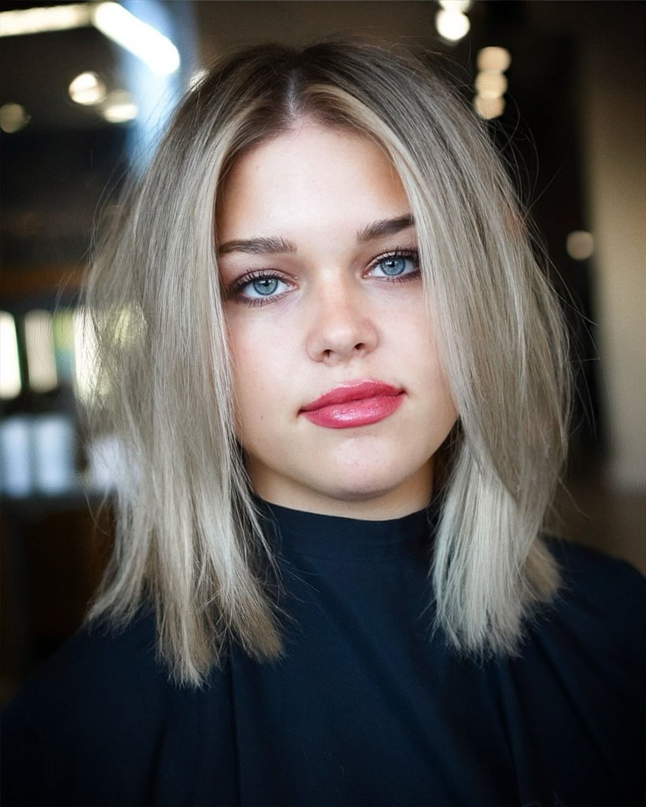 Platinum Blonde Bob With Dark Roots Platinum Blonde Bob With Dark Roots — Classy Mid Length Haircuts