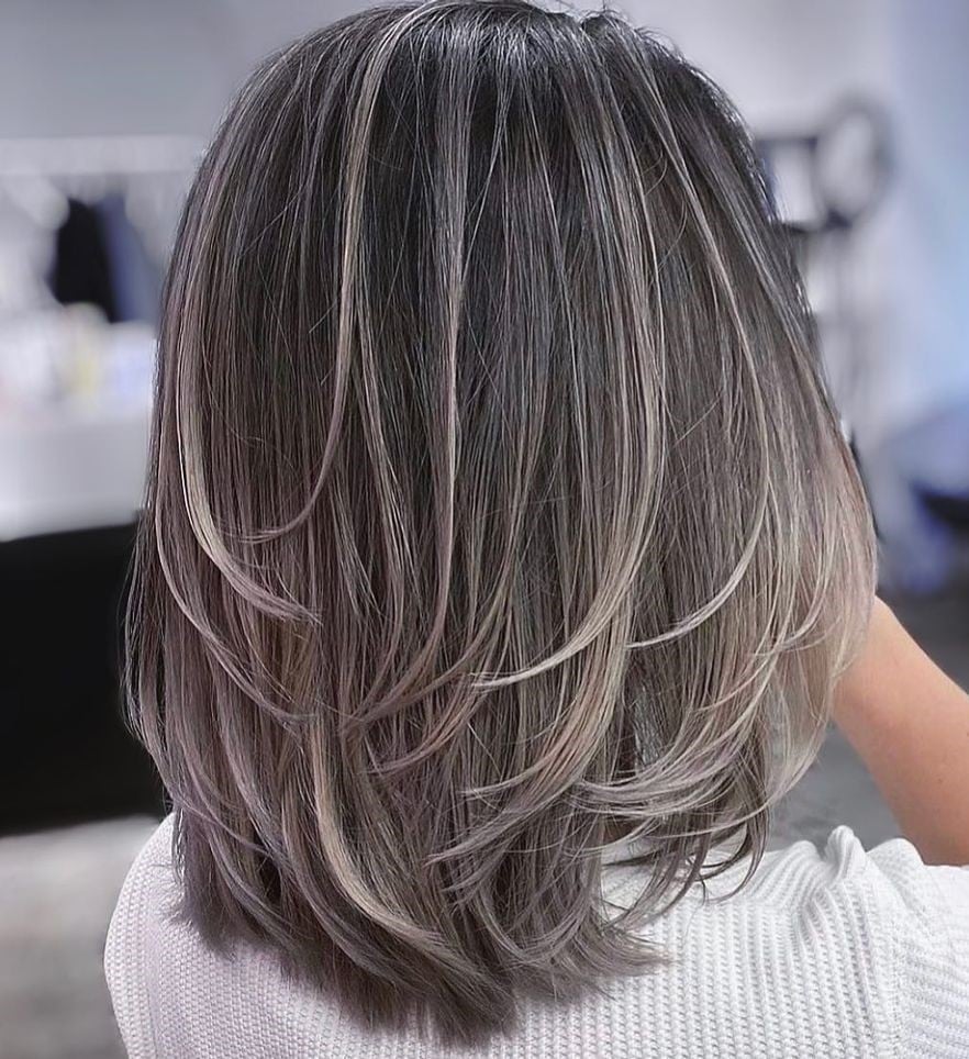 Ash Blonde Collarbone Waves With Bangs Ash Blonde Collarbone Waves With Bangs — Classy Mid Length Haircuts