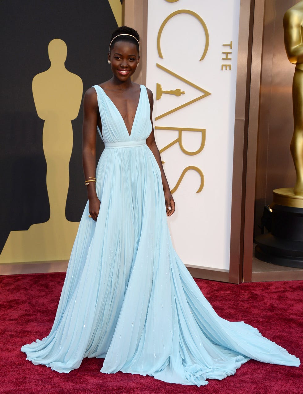 Light Blue Flowing A-line Gown — Classy Movies Dresses