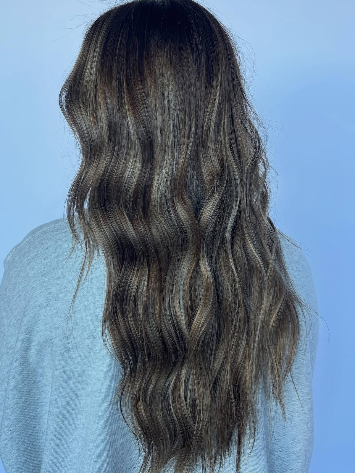 Mid-Back Layered Mushroom Brown With Balayage Mid-Back Layered Mushroom Brown With Balayage — Classy Mushroom Brown Hair